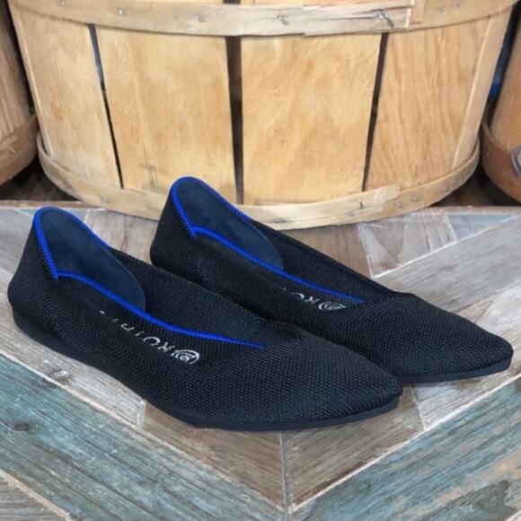 Rothy’s The Point Black Pointed Toe Synthetic Slip-On Ballet Flats Womens Size 6 - Picture 5 of 11